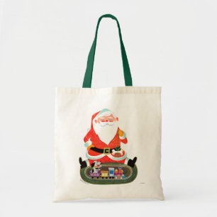Santa with Train Tote Bag