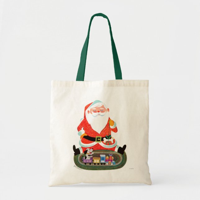 Santa with Train Tote Bag (Front)
