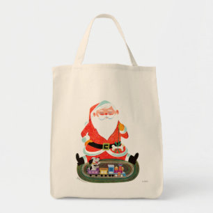 Santa with Train Tote Bag