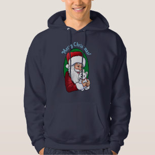 Santa With Westie  Hoodie