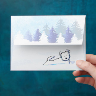 Santa With Westies Christmas Envelope