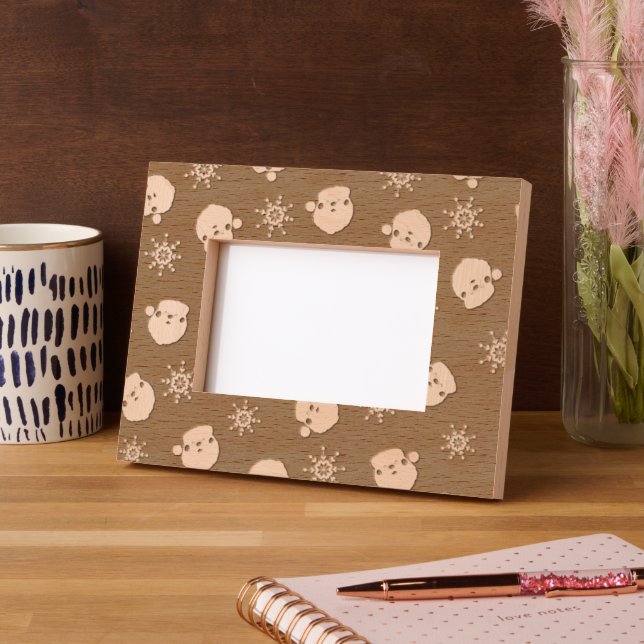 Santa Wooden  Etched Frames (Left)