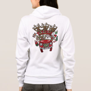 Santa Woody and His Reindeer Christmas Cartoon Hoodie
