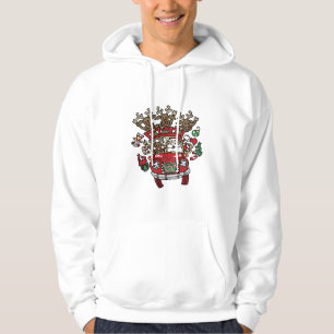 Santa Woody and His Reindeer Christmas Cartoon Hoodie