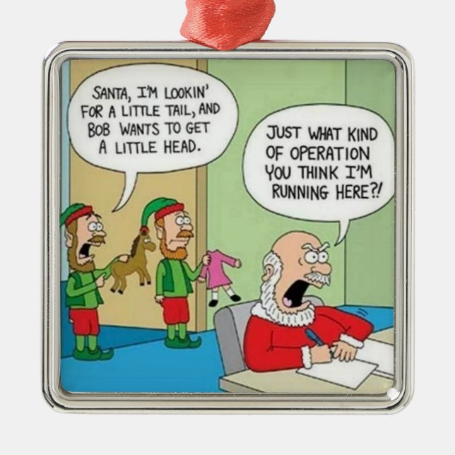 Santa Workshop Operation Metal Tree Decoration (Front)