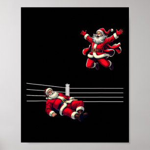 Santa Wrestling Christmas Wrestler Funny Xmas  Poster