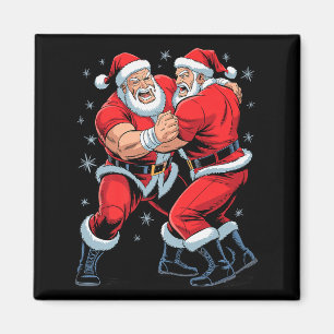 Santa Wrestling Lover Funny Wrestler Xmas Christma Magnet