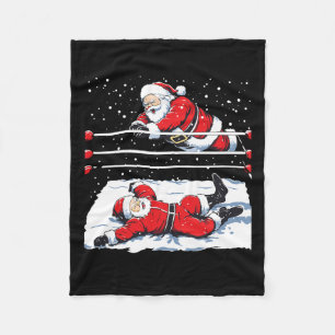 Santa Wrestling Lover Wrestler Christmas Xmas Paja Fleece Blanket