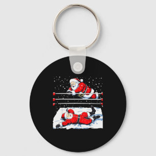 Santa Wrestling Lover Wrestler Christmas Xmas Paja Key Ring
