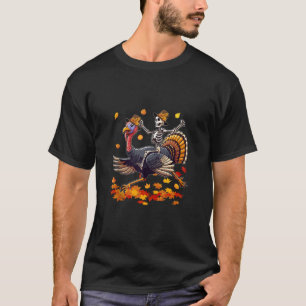 Santa X ray Skeleton Riding Reindeer Turkey Lover  T-Shirt