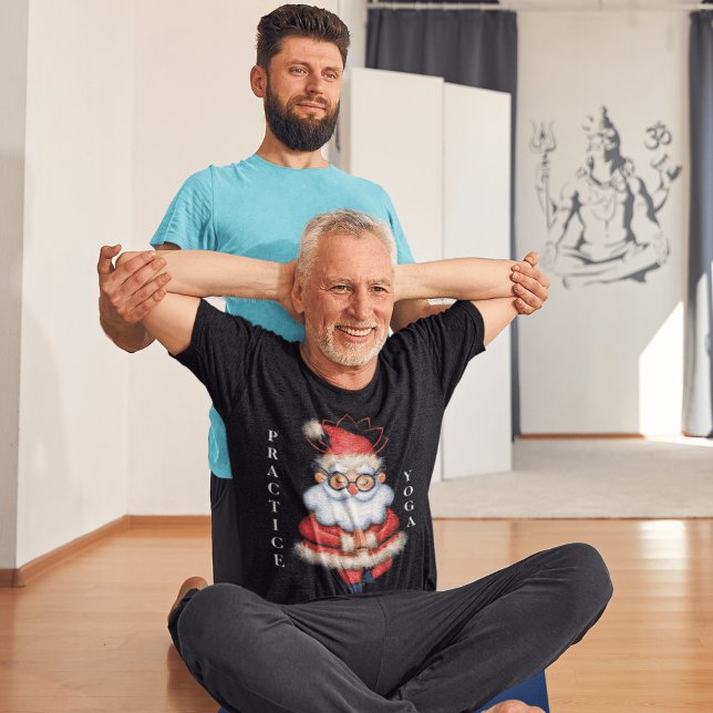 Santa Yoga Pose Holiday Spirit Meets Relaxation  T-Shirt (Creator Uploaded)