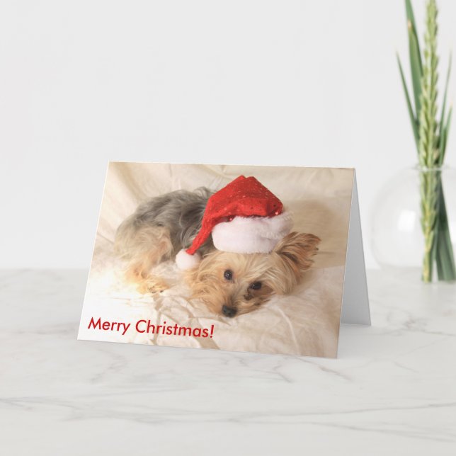 Santa Yorkie Card (Front)