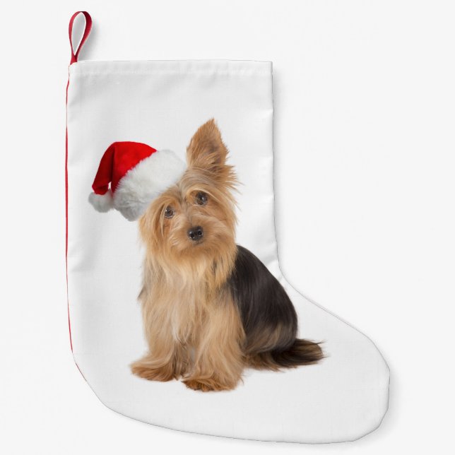 Santa Yorkie Christmas Stocking (Front)