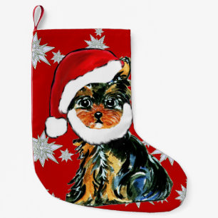 SANTA YORKIE POO SMALL CHRISTMAS STOCKING