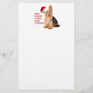 Santa Yorkie Stationary Stationery