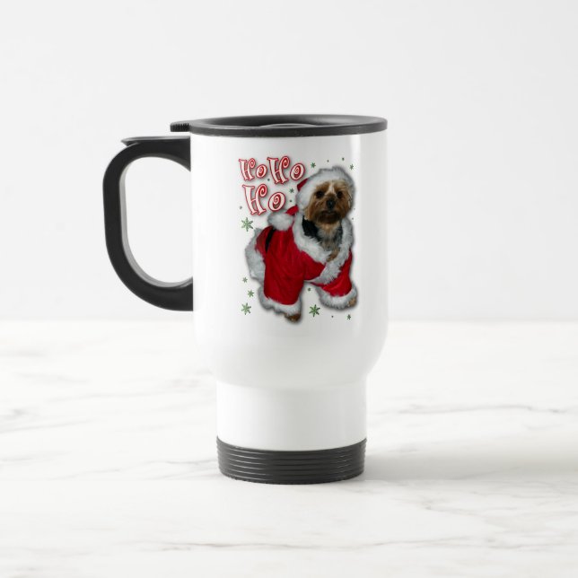 Santa Yorkie Travel Mug (Left)