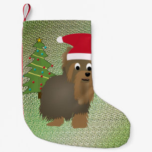 Santa Yorkshire Terrier Small Christmas Stocking