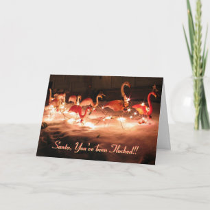 Santa, You've been Flocked!! Holiday Card