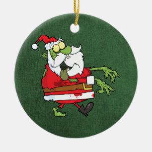 Santa Zombie Ceramic Tree Decoration