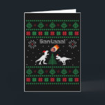 Santaaa Dinosaur Ugly Christmas Sweater  Card<br><div class="desc">Santaaa Dinosaur Ugly Christmas Sweater</div>