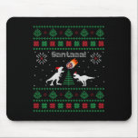Santaaa Dinosaur Ugly Christmas Sweater  Mouse Pad<br><div class="desc">Santaaa Dinosaur Ugly Christmas Sweater</div>