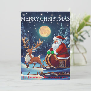 "SantaClaus' Sleigh Ride"Christmas Card