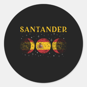 Santander Spanish Flag Vacation Spain Classic Round Sticker