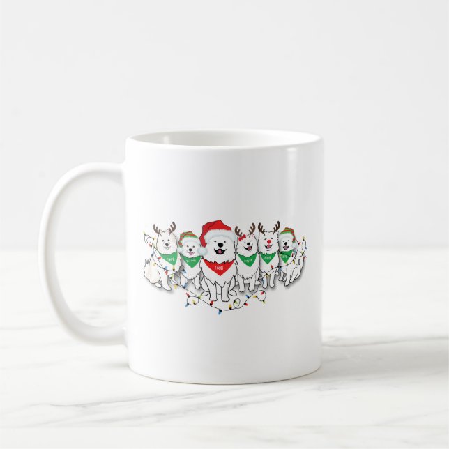 Santapaws with Christmas lights  Coffee Mug (Left)