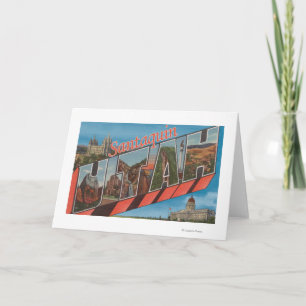 Santaquin, Utah - Large Letter Scenes Holiday Card