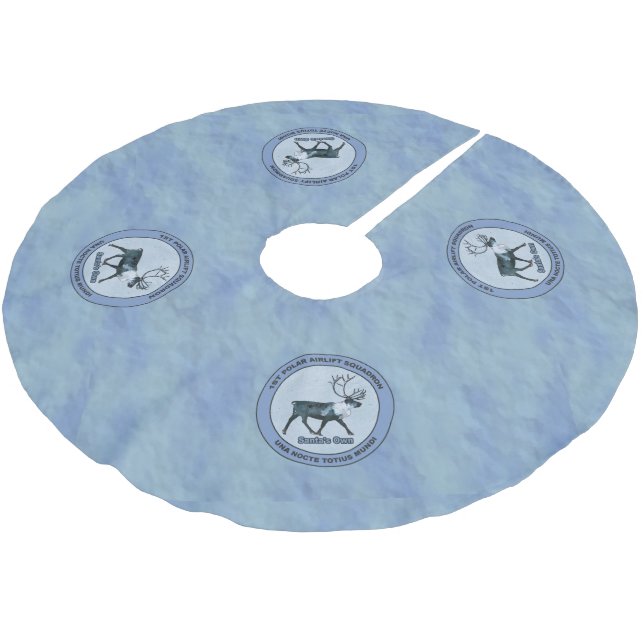 Santa's 1st Polar Airlift Sqdn - Subdued Brushed Polyester Tree Skirt (Angled)