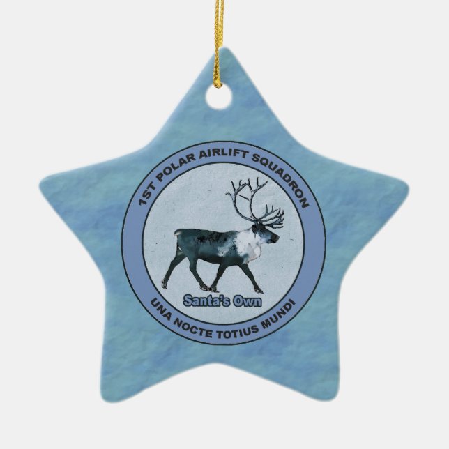 Santa's 1st Polar Airlift Sqdn - Subdued Ceramic Tree Decoration (Front)