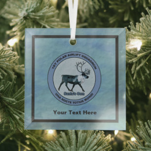 Santa's 1st Polar Airlift Sqdn - Subdued Glass Tree Decoration