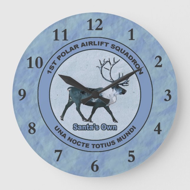 Santa's 1st Polar Airlift Sqdn - Subdued Large Clock (Front)