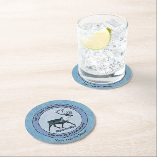 Santa's 1st Polar Airlift Sqdn - Subdued Round Paper Coaster