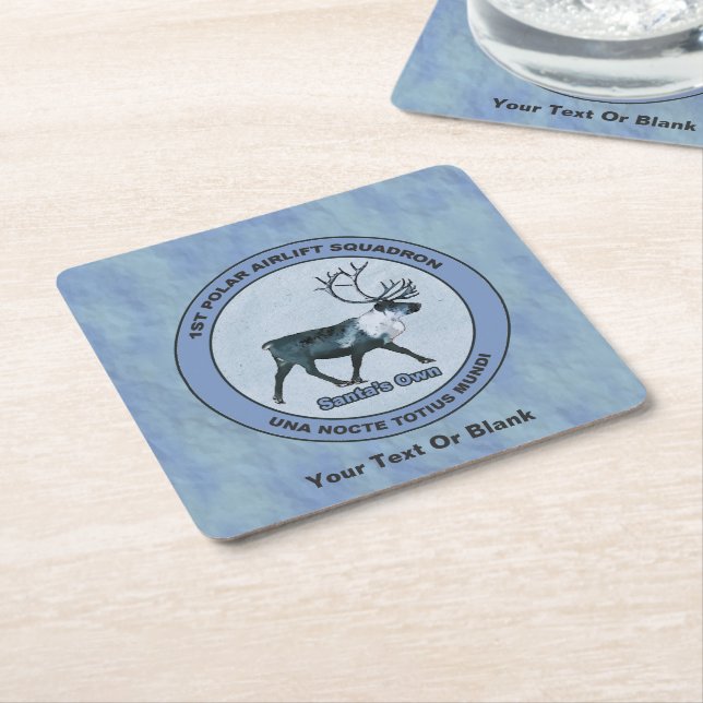 Santa's 1st Polar Airlift Sqdn - Subdued Square Paper Coaster (Angled)