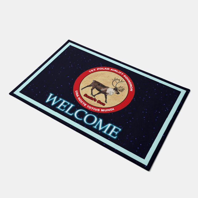 Santa's 1st Polar Airlift Sqdn - Welcome Doormat (Angled)