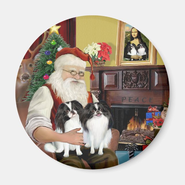 Santa's 2 Japanese Chin Magnet (Front)
