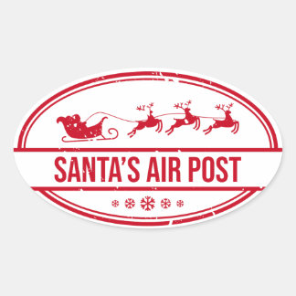 santa's Air Post Logo Oval Sticker
