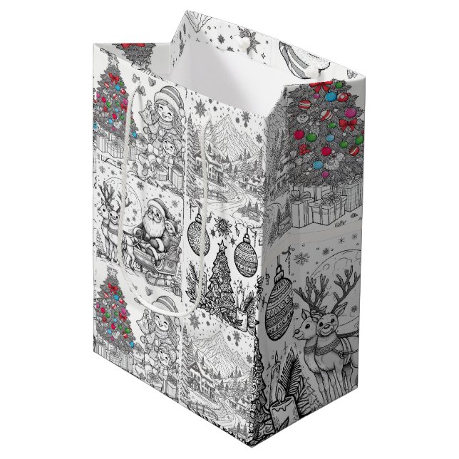 Santa's Artistic Playtime Gift Bag (Front Angled)