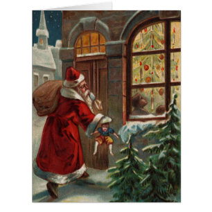 Santa's at the Door Big Greeting Card