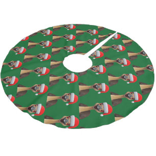 Santa's Aussie Helper - Cute Christmas Emu Brushed Polyester Tree Skirt
