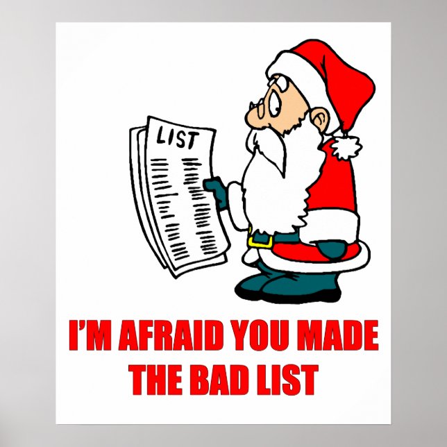 Santa's Bad List Poster (Front)
