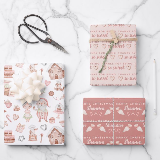 Santa's Bakery Wrapping Paper Sheets (Front)