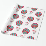 Santa's Balloon Ride Merry Christmas Wrapping Paper<br><div class="desc">Santa and one of his reindeer take a hot air balloon ride to wish all a Merry Christmas. This design is a repeating tiled pattern that may be enlarged or reduced by selecting "customise it" and choosing the "plus" or "minus" function to shrink or enlarge the pattern on this wrapping...</div>