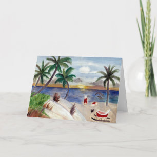 Santa's Beach Break Christmas card