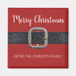 Santa's Belt Merry Christmas Magnet