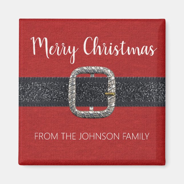 Santa's Belt Merry Christmas Magnet (Front)