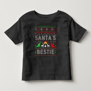 Santa's Bestie Dino Winter Christmas Ugly Sweater
