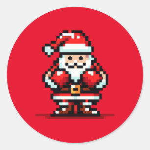 Santa's Boxing Match - Holiday Showdown Classic Round Sticker