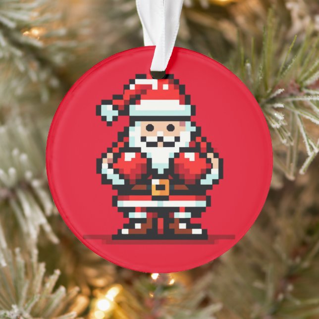 Santa's Boxing Match - Holiday Showdown Ornament (Tree)